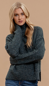 Wool Blend Turtleneck Sweater