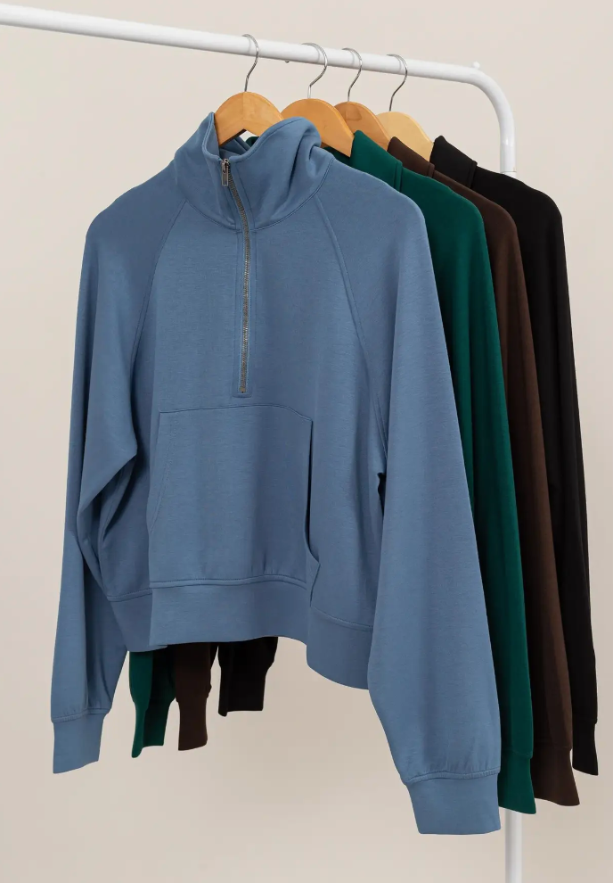 Zip-Up Collar Sweatshirt