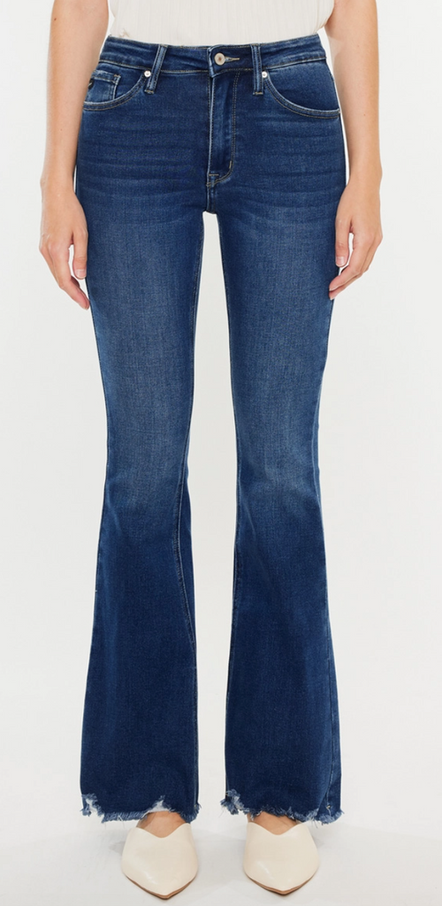 Distress Hem Bootcut Jeans