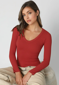 Basic Deep V Longsleeve