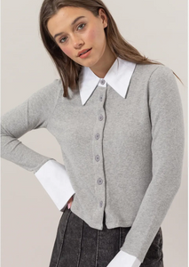 Collared Knit Button Top