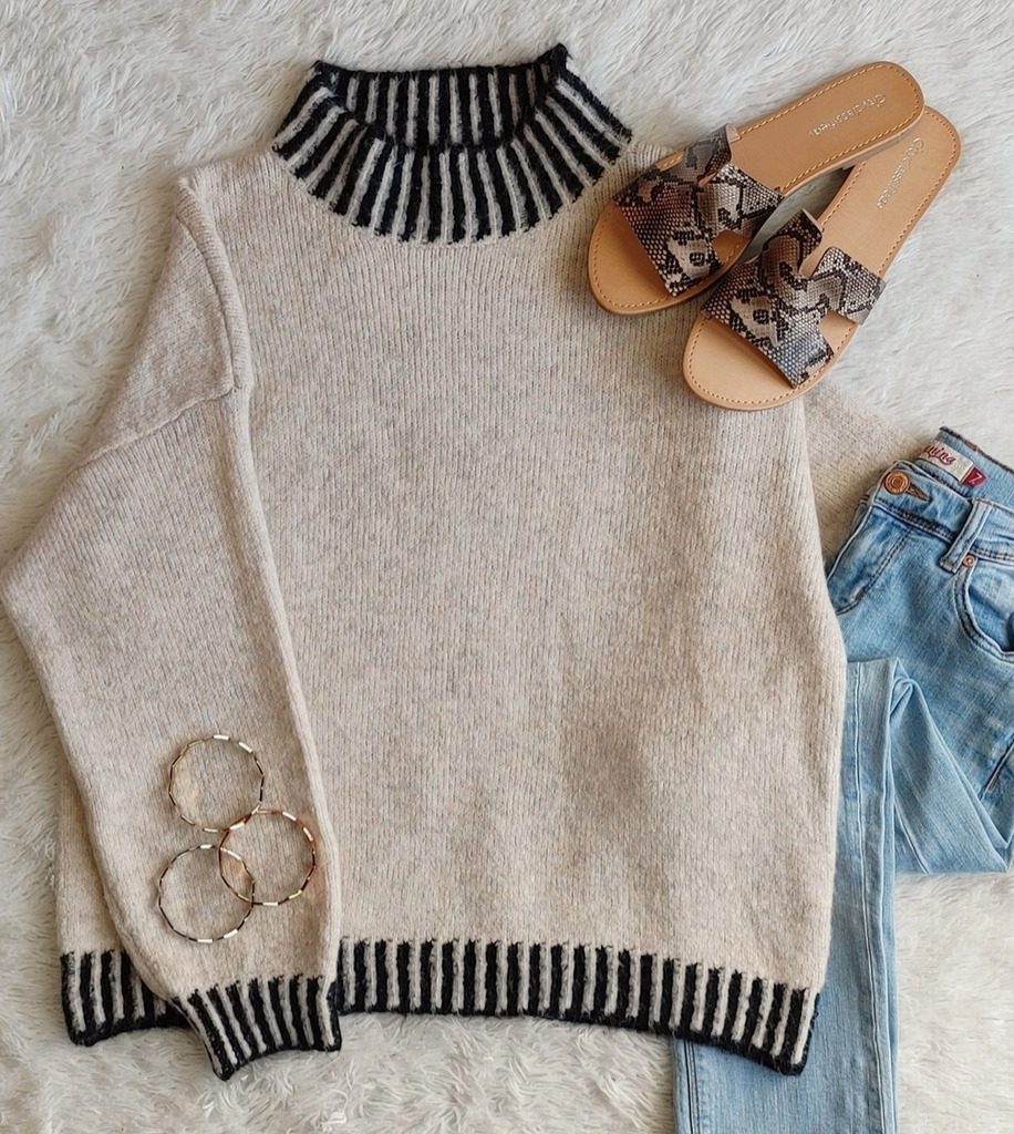 Edge Accent Sweater Top