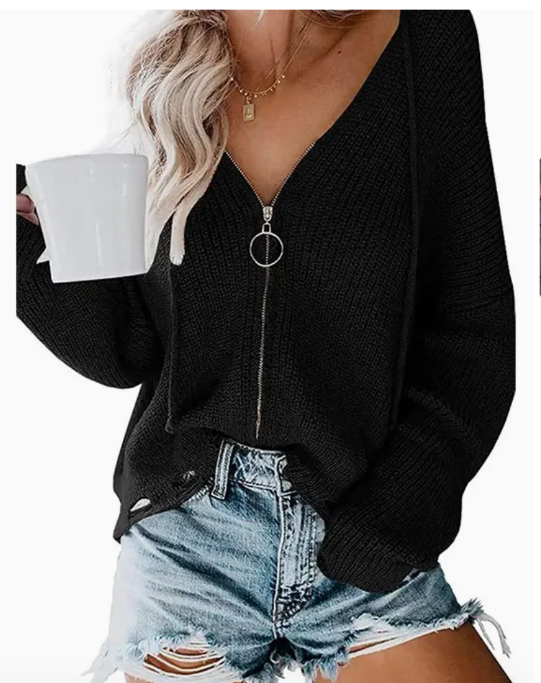 Casual Zip Detail Sweater