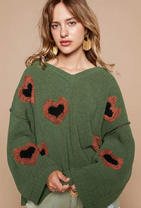 Heart V-Neck Sweater