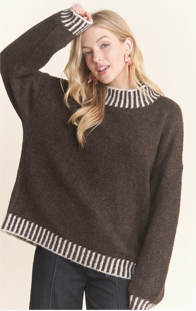 Edge Accent Sweater Top