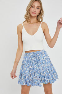 Floral Flowy Mini Skirt