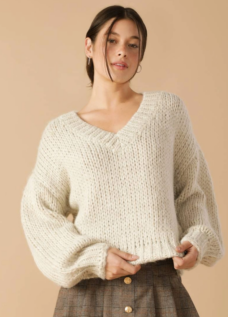 Chunky V-Neck Sweater