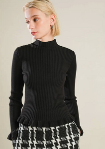 Lettuce Hem Rib Sweater Top