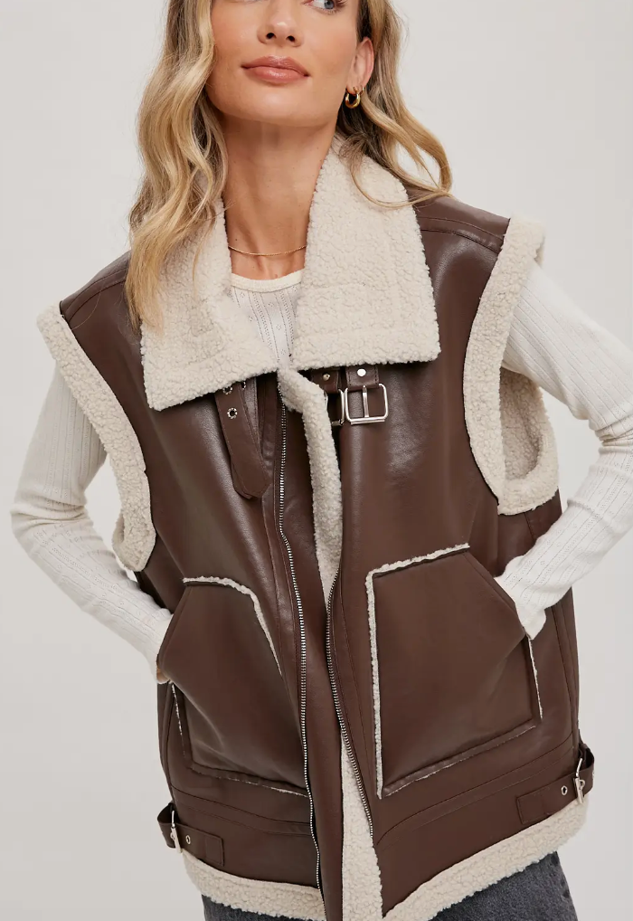 Vegan Leather Moto Vest