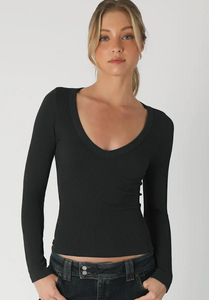 Basic Deep V Longsleeve