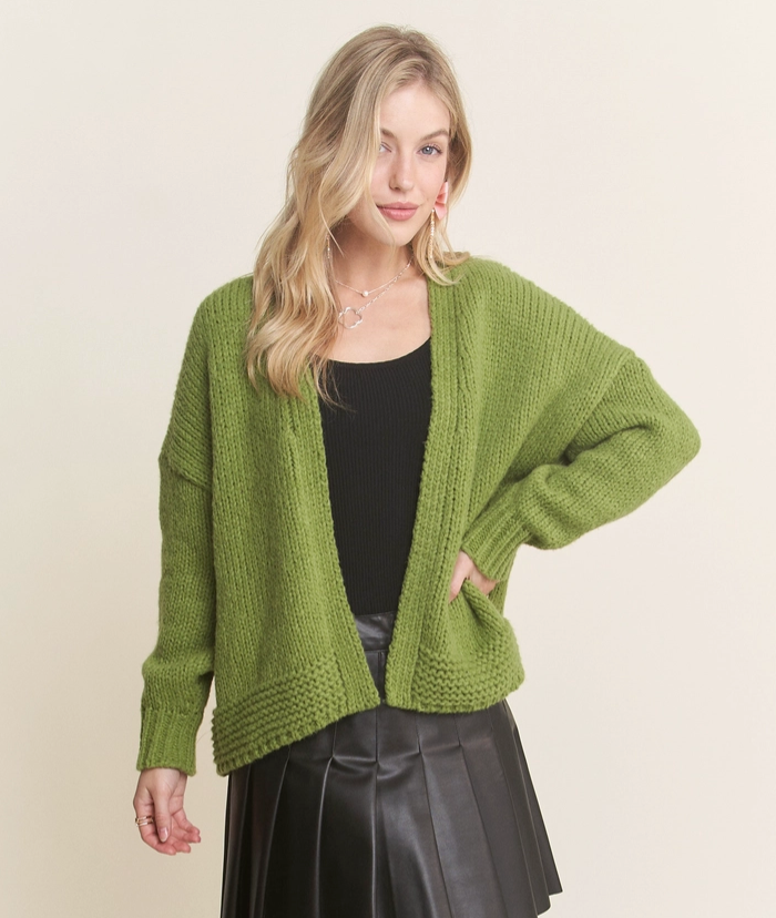 Hem Line Accent Cardigan